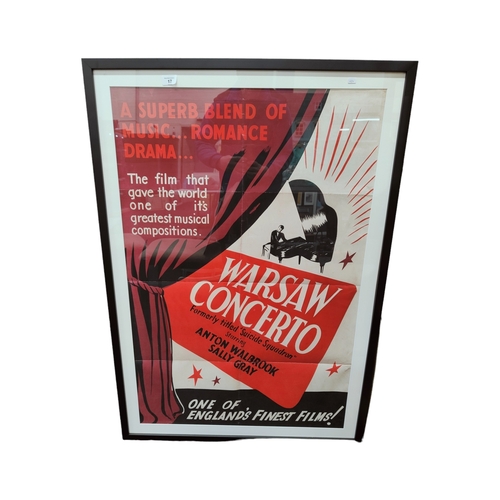 17 - BRIAN DESMOND HURST COLLECTION - 'WARSAW CONCERTO' ORIGINAL MOVIE POSTER 105CMS X 100CMS. BATTLE OF ... 