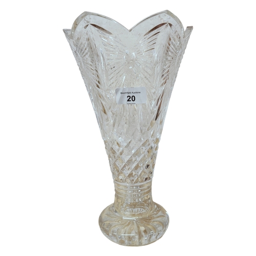 20 - WATERFORD CRYSTAL VASE - 30 CM TALL