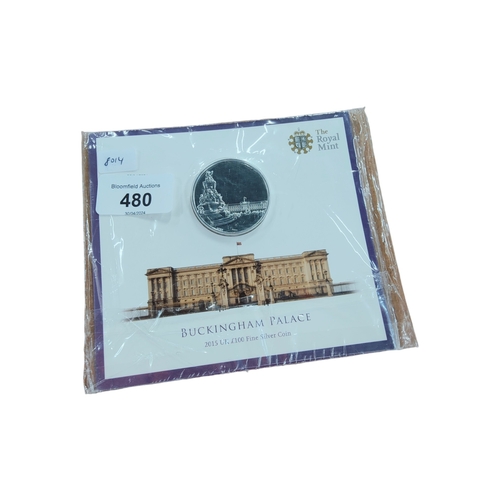 480 - BUCKINGHAM PALACE 2015 UK £100 FINE SILVER COIN