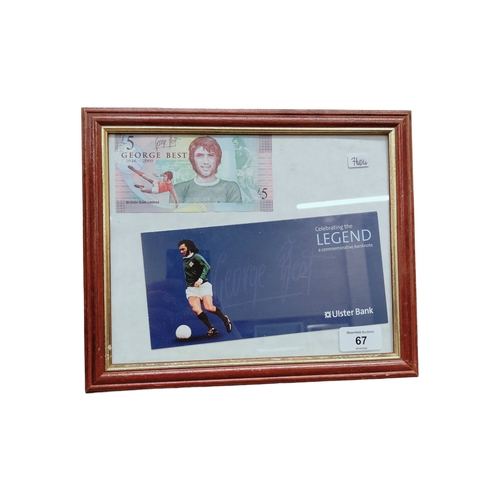 67 - FRAMED GEORGE BEST £5 NOTE