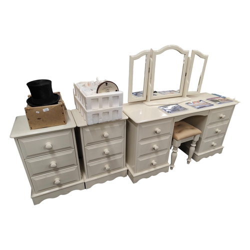 107 - DRESSING TABLE & 2 BEDSIDE CABINETS