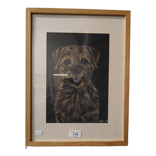 118 - SIGNED MIXED MEDIA - 'LUCY' THE BORDER TERRIER