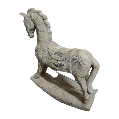 127 - CERAMIC ROCKING HORSE 55CM HIGH