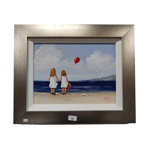 20 - MICHELLE - OIL ON BOARD - THE RED BALLOON 41CM X 30CM