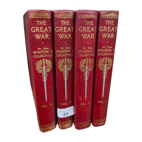 23 - BOOKS - 4 X VOLUMES - WINSTON CHURCHILL - THE GREAT WAR