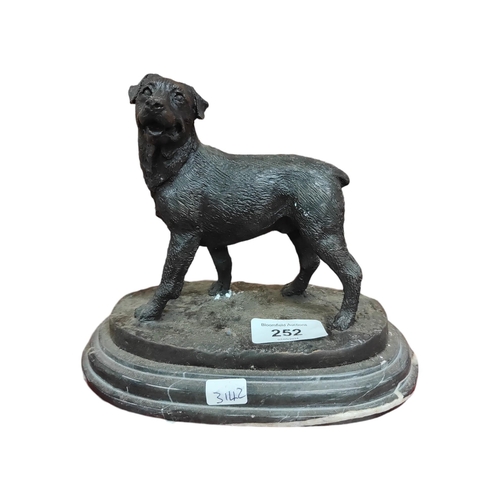 252 - BRONZE DOG FIGURE