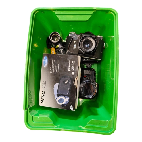 27 - BOX OF CAMERAS