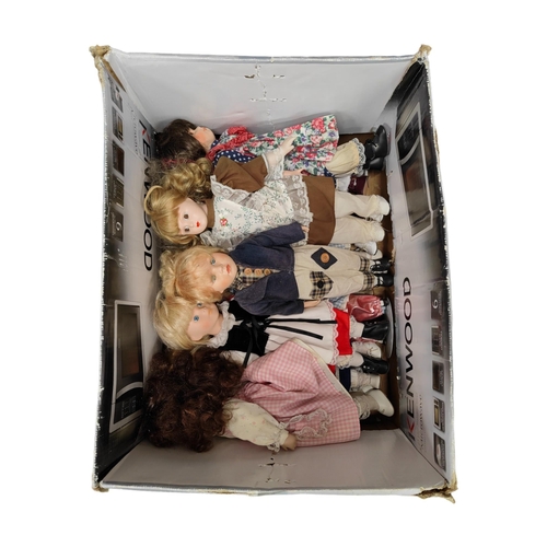 36 - LARGE BOX OF PORCELAIN DOLLS