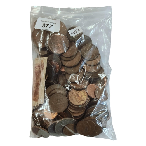 377 - BAG OF COINS