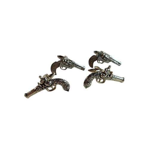 400 - 2 X PAIRS OF 'GUN' CUFFLINKS