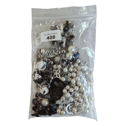 408 - BAG OF COSTUME JEWELLERY