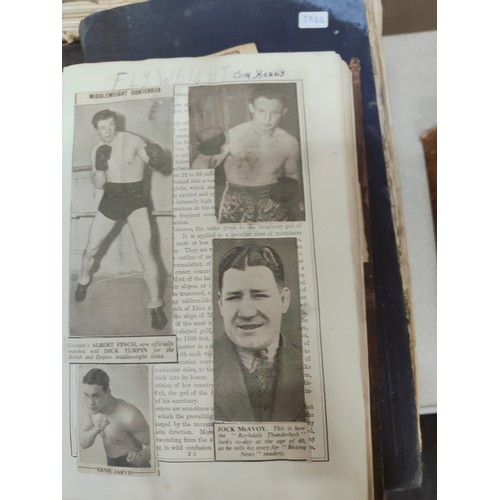 75 - 5 BOXING SCRAP BOOKS - 5 BOXING SCRAP BOOKS - LARGE QUANTITY OF NEWSPAPER CLIPPINGS, PHOTOGRAPHS & A... 