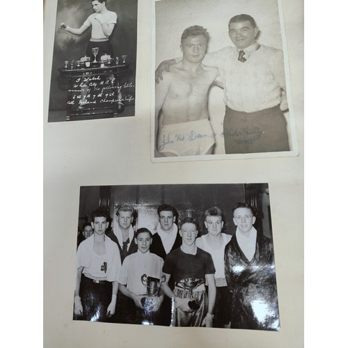 75 - 5 BOXING SCRAP BOOKS - 5 BOXING SCRAP BOOKS - LARGE QUANTITY OF NEWSPAPER CLIPPINGS, PHOTOGRAPHS & A... 