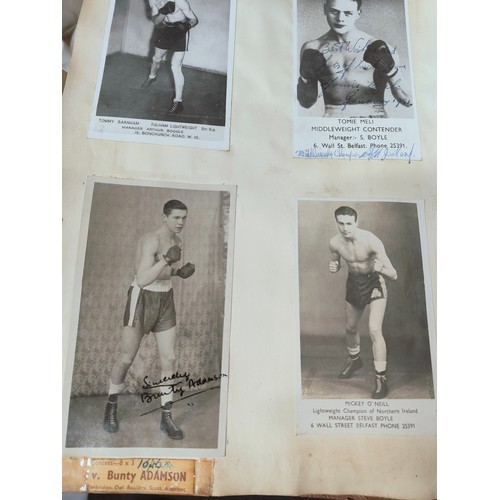 75 - 5 BOXING SCRAP BOOKS - 5 BOXING SCRAP BOOKS - LARGE QUANTITY OF NEWSPAPER CLIPPINGS, PHOTOGRAPHS & A... 