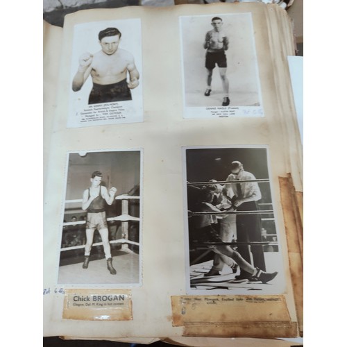 75 - 5 BOXING SCRAP BOOKS - 5 BOXING SCRAP BOOKS - LARGE QUANTITY OF NEWSPAPER CLIPPINGS, PHOTOGRAPHS & A... 