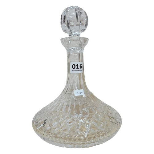 16 - WATERFORD CRYSTAL SHIPS DECANTER