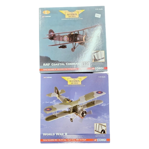 191 - 2 CORGI AVIATION PLANES R.A.F COMMAND - FAIREY SWORD FISH MK1 AND MKII