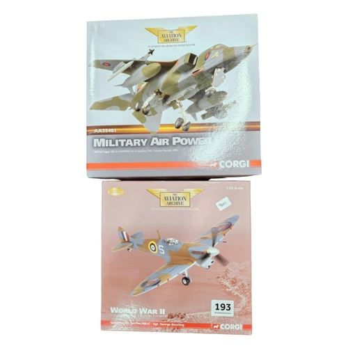 193 - 2 CORGI PLANES: SPITFIRE & JAGUAR NO.6 SQUADRON