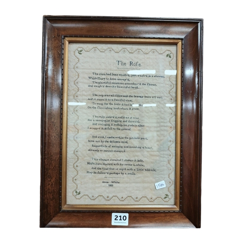 210 - SUPERB ORIGINAL GEORGIAN SAMPLER DATED 1800 - THE ROSE 31CM X 21CM