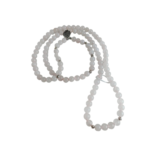 328 - LONG STRING OF ROSE QUARTZ PRAYER BEADS