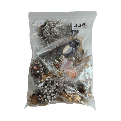 338 - BAG OF COSTUME JEWELLERY