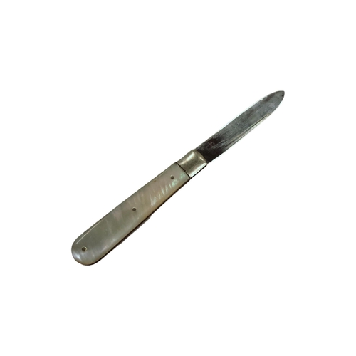 345 - SILVER & MOTHER OF PEARL FRUIT KNIFE