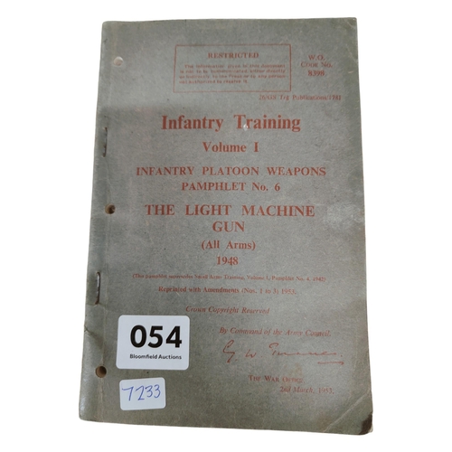 54 - OLD BOOK: INFANTRY TRAINING THE LIGHT MACHINE GUN