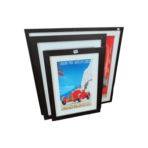 8 - 3 GRAND PRIX FRAMED POSTERS