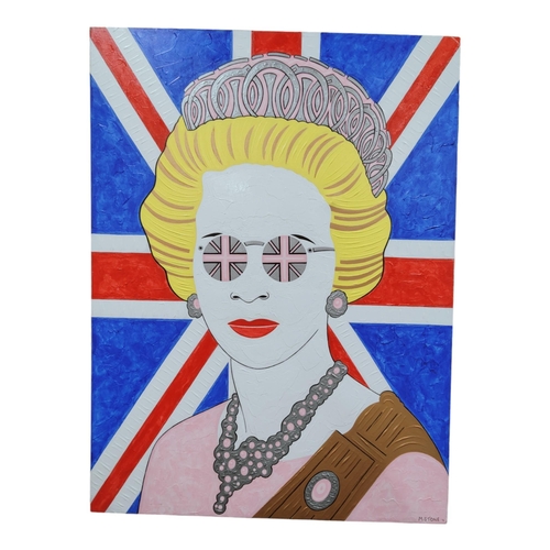 90 - MICHAEL STONE - OIL ON CANVAS 'OUR LIZ' (NO.2) H.M.P MAGHABERRY 2012 - 101.5CM X 76CM