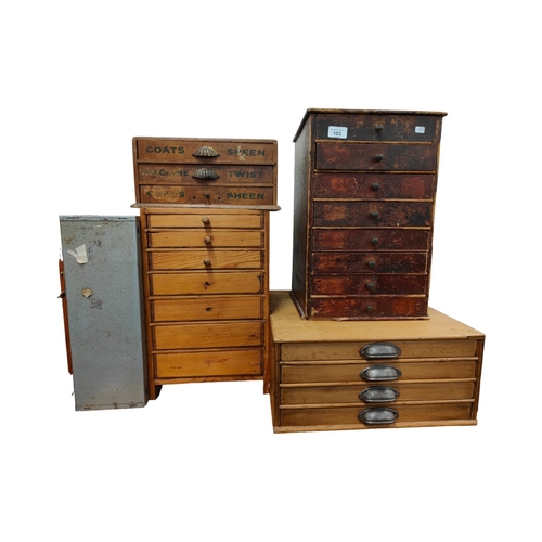 103 - 5 WATCH MAKER'S CABINETS