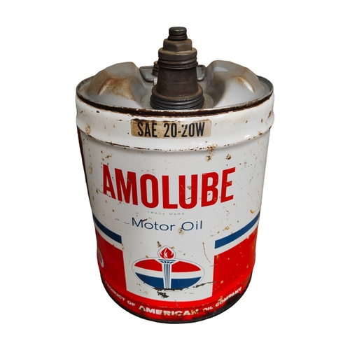 110 - RARE VINTAGE 1960s AMOLUBE 5 GALLON OIL CAN