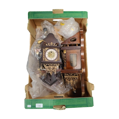 119 - BOX OF DUTCH CANAL CLOCKS