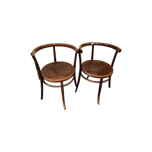 26 - 2 BENTWOOD ARMCHAIRS