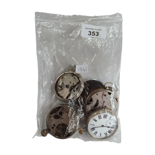 353 - BAG OF POCKET WATCH PARTS