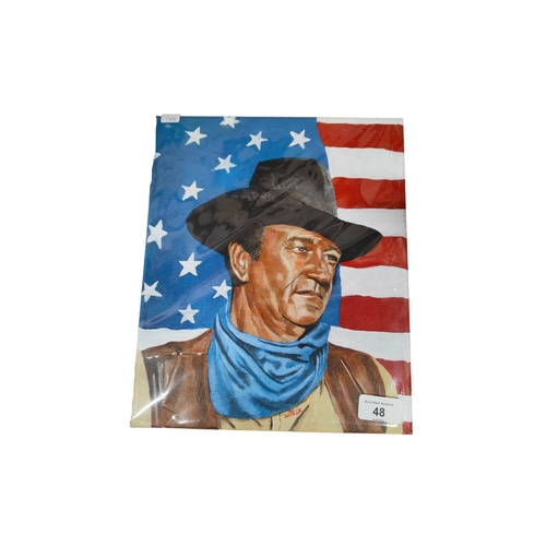 48 - ORIGINAL OIL PAINTING - JOHN WAYNE - BY WALKER