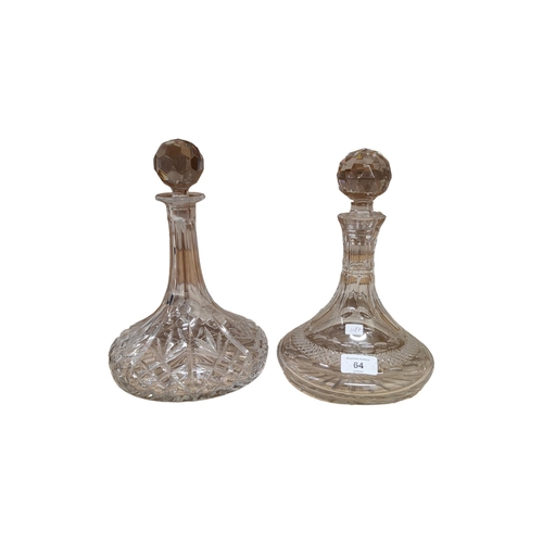 64 - 2 EDINBURGH CRYSTAL SHIPS DECANTERS