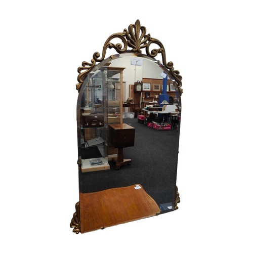 7 - VINTAGE GILT & BEVELLED HALL MIRROR