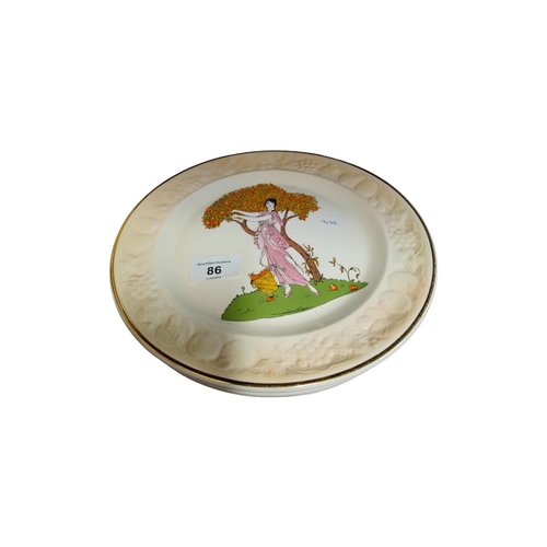 86 - SET OF 6 ROYAL WORCESTER ART DECO LADY PLATES