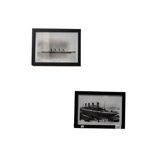 102 - 2 FRAMED COPIES OF PHOTOS OF THE TITANIC