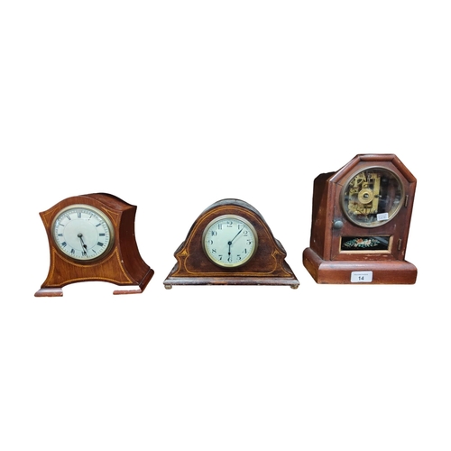 14 - 3 VARIOUS ANTIQUE CLOCKS