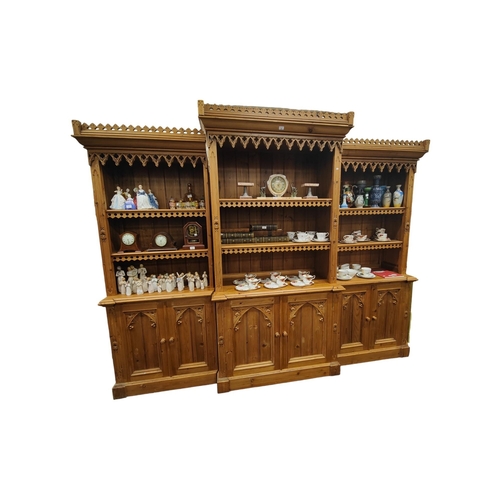 16 - LARGE GOTHIC STYLE PINE WALL UNIT