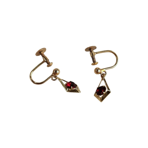 356 - PAIR OF VINTAGE 9 CARAT GOLD SCREW BACK EARRINGS