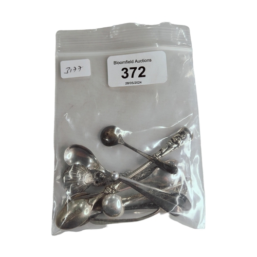 372 - 10 SILVER SALT SPOONS