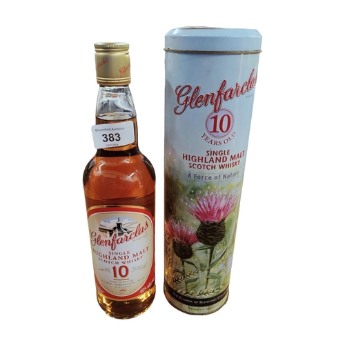 383 - BOTTLE OF GLENFARCLAS SINGLE HIGHLAND MALT SCOTCH WHISKY 10 YEARS OLD