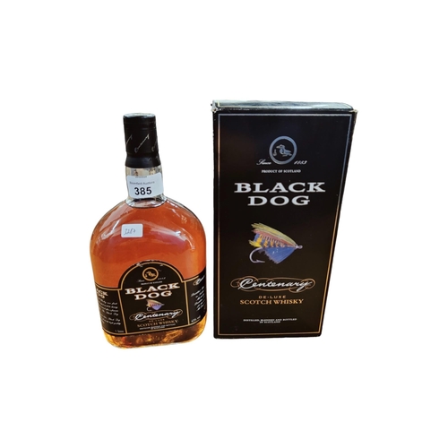 385 - BOTTLE OF BLACK DOG CENTENARY SCOTCH WHISKY