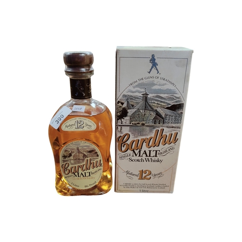 390 - BOTTLE OF CARDHU SINGLE MALT SCOTCH WHISKY MATURED 12 YEARS