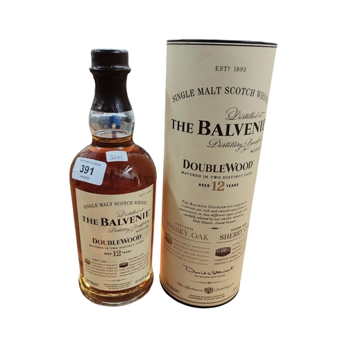 391 - BOTTLE OF SINGLE MALT SCOTCH WHISKY - THE BALVENIE DISTILLERY