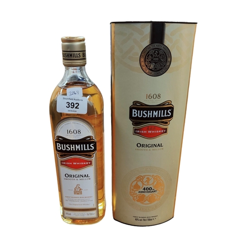 392 - BOTTLE OF BUSHMILLS IRISH WHISKEY 400 YEAR ANNIVERSARY