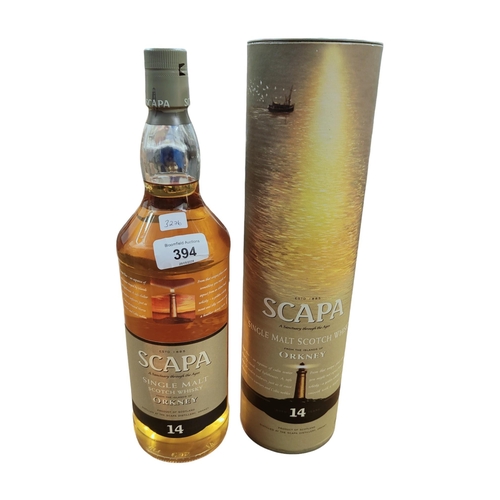 394 - BOTTLE OF SCAPA SINGLE MALT SCOTCH WHISKY