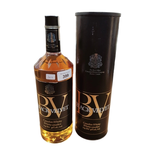 399 - BOTTLE OF BLACK VELVET CANADIAN WHISKY